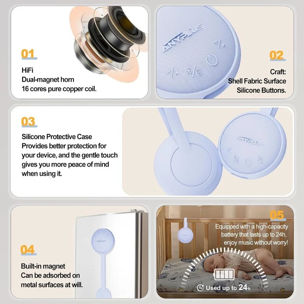 NEW Sound White Noise Machine Portable 2 in 1 Bluetooth Speaker - Picture 3 of 13